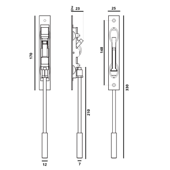 Moulded Door Fixer IN.17.618 Stainless Steel