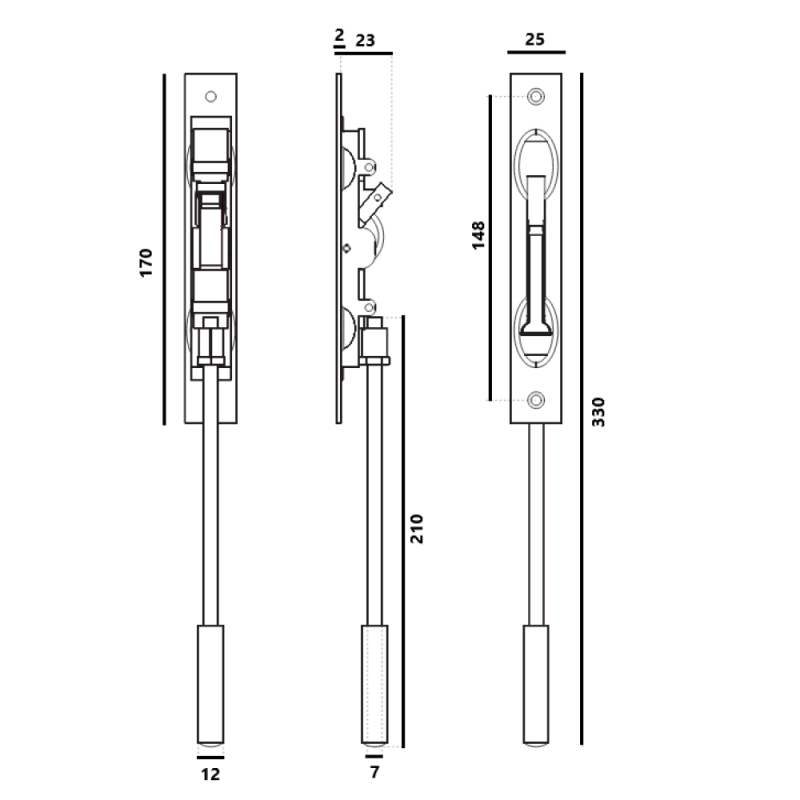 Moulded Door Fixer IN.17.618 Stainless Steel