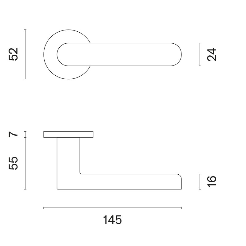 Door handles APRILE Alora R7S Black