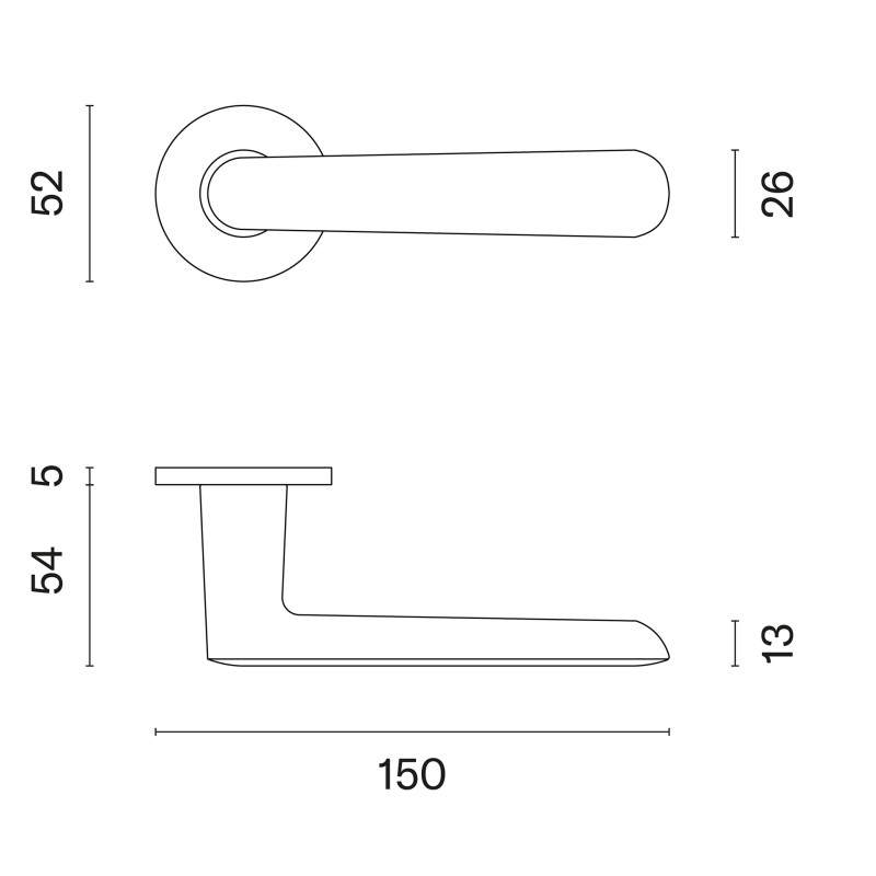 Handle APRILE ARIA R5S Matt Chrome