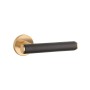 Door handles APRILE EGERIA R7S Matt Brass / Black leather