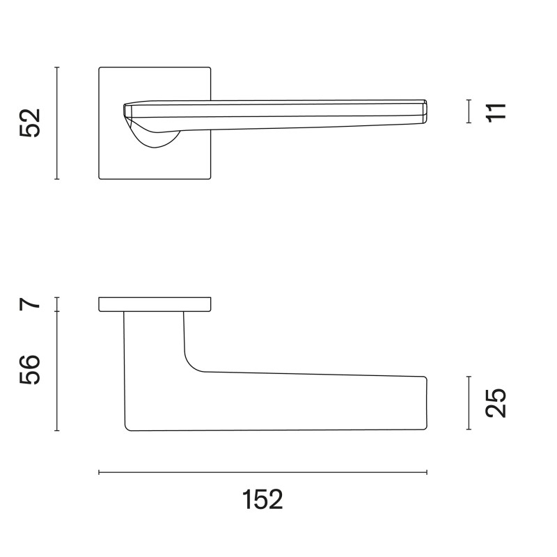 Door handles APRILE LUNARIA Q7S Matt Brass
