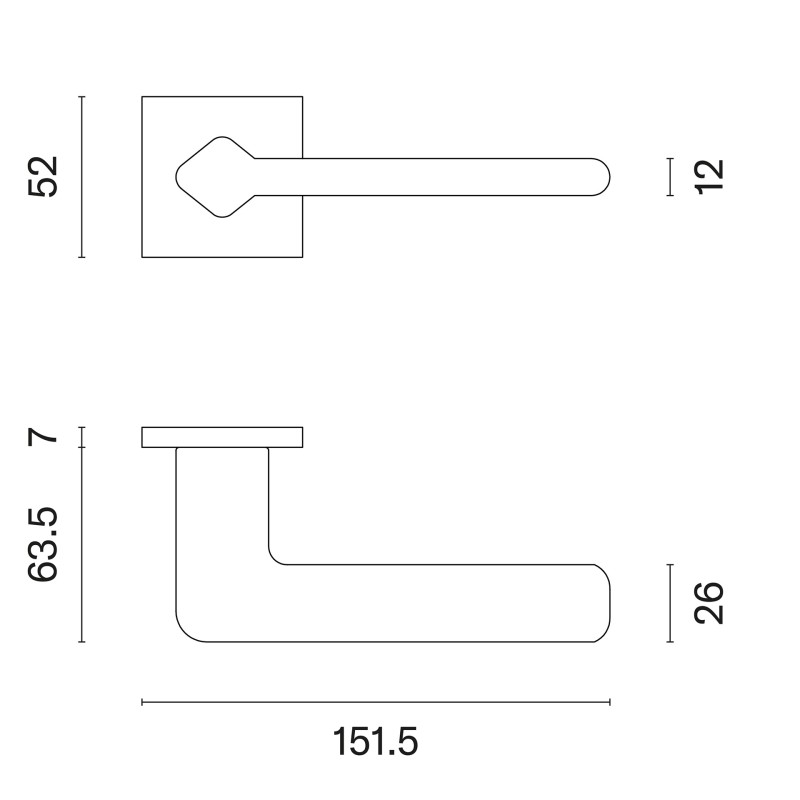 Door handles APRILE Lila Q7S Graphite