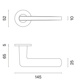 Door handles APRILE Lira R5S Matt Brass
