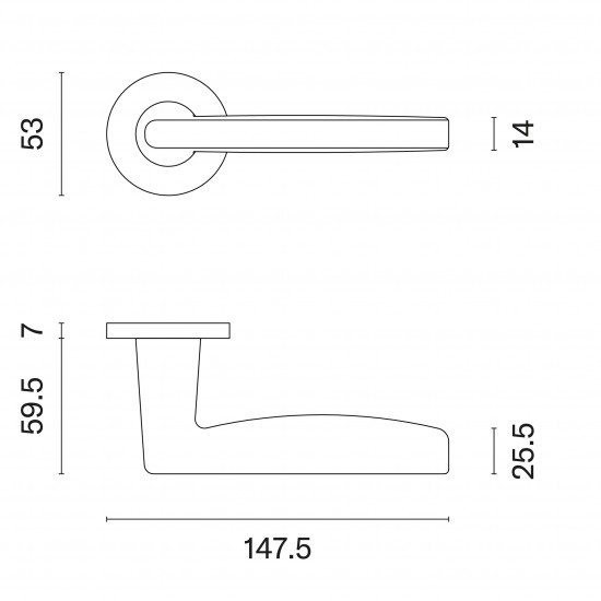 Handle APRILE LUNA R7SE Polished Brass PVD