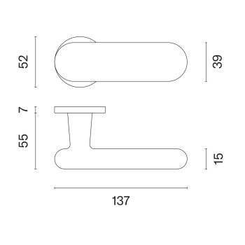 APRILE NARCISSA Door Handle – R SLIM 7 mm Rosette