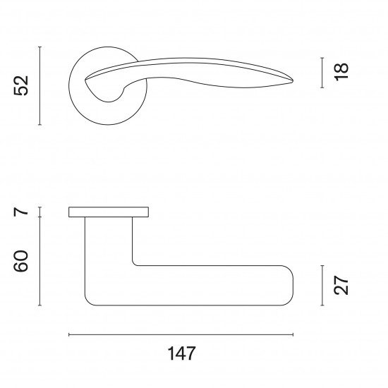 Door handles APRILE Robinia R7S Polished Brass