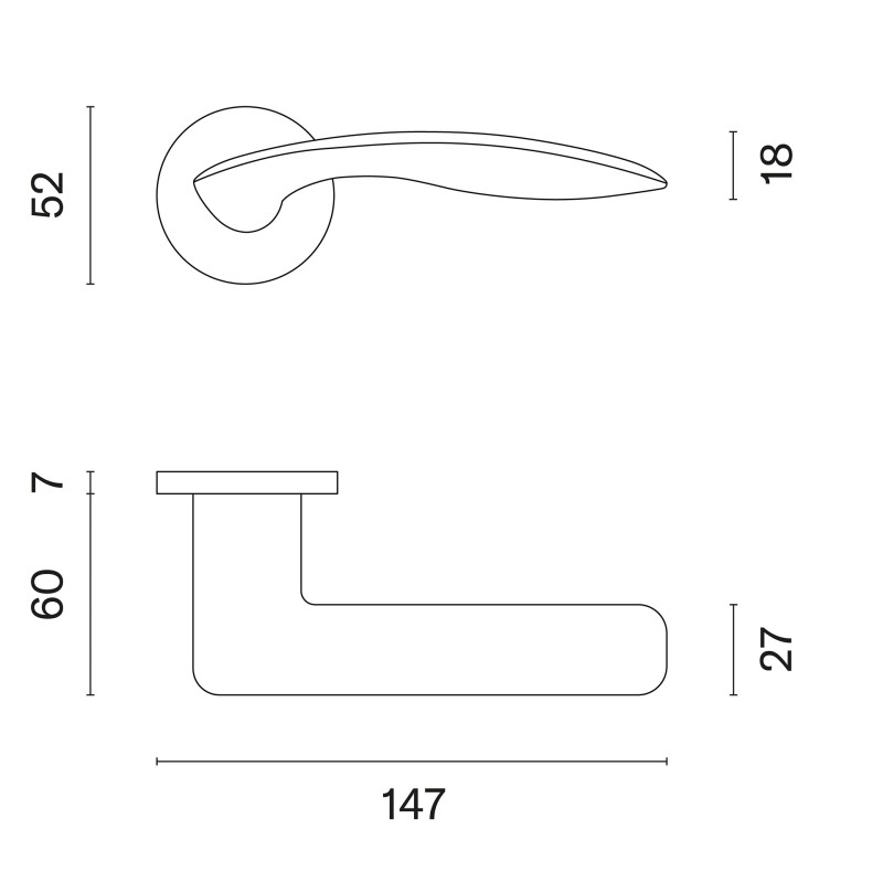 Door handles APRILE Robinia R7S Matt Chrome