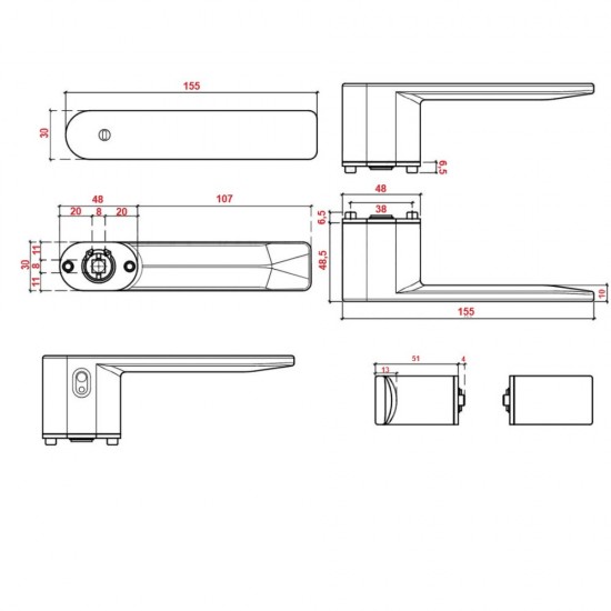 Handle APRILE SORELLA Su with Integrated Lock Matt Brass