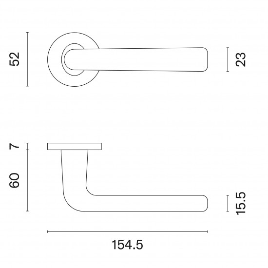 Door handles APRILE Tulipa R7S Black