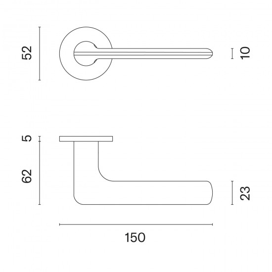 Handle APRILE VIOLA R5S Matt Nickel