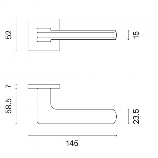 Door handles APRILE YUKA Q7S Matt Chrome