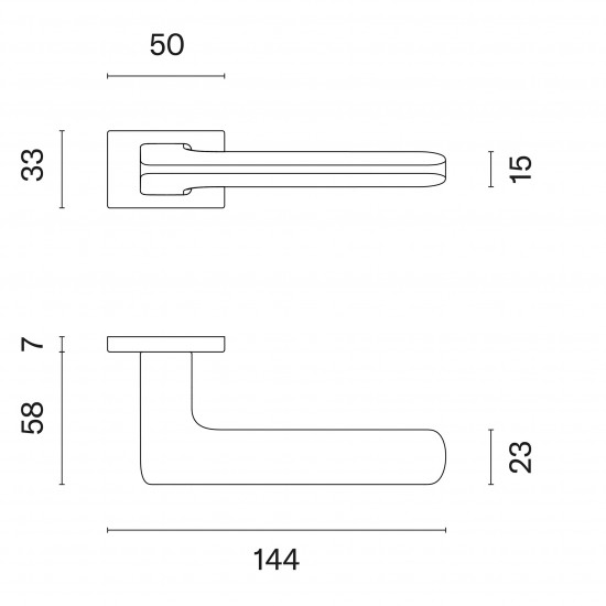 Door handles APRILE Yuka RT Black