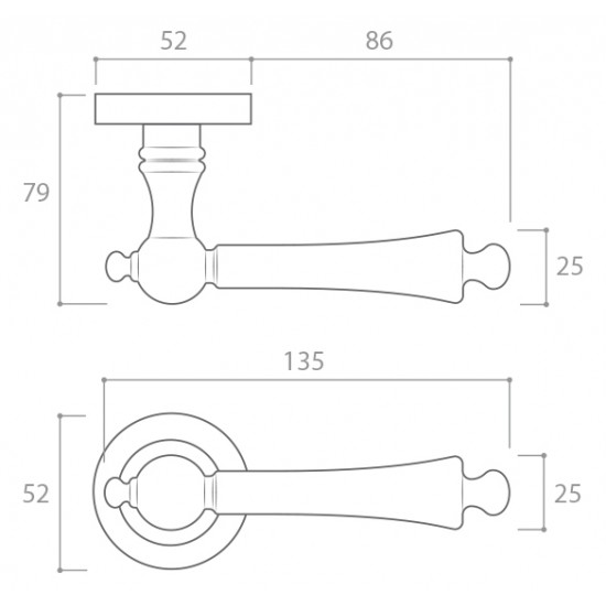 Door handles CORONA Century R Classic