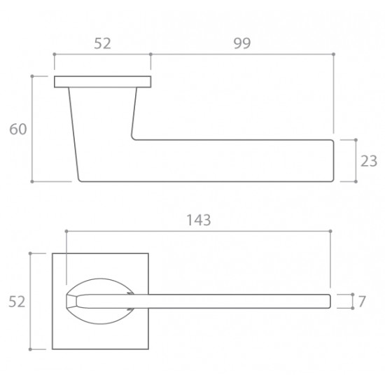 Door handles CORONA Harmony Q Slim