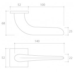 Door handle CORONA Moon Q Slim