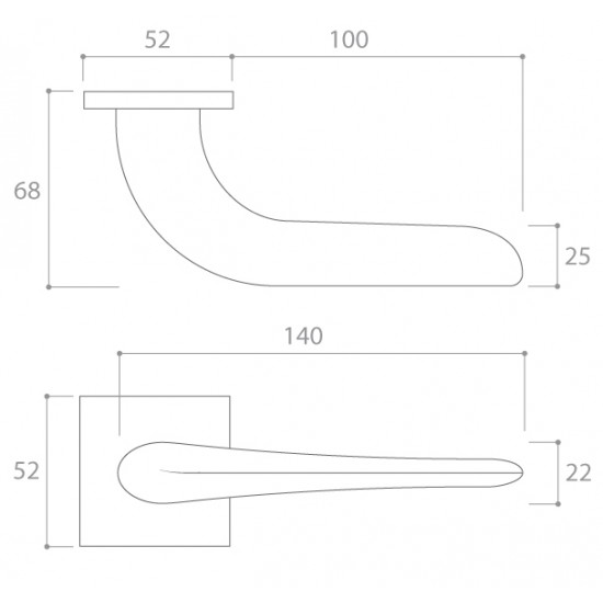 Door handle CORONA Moon Q Slim