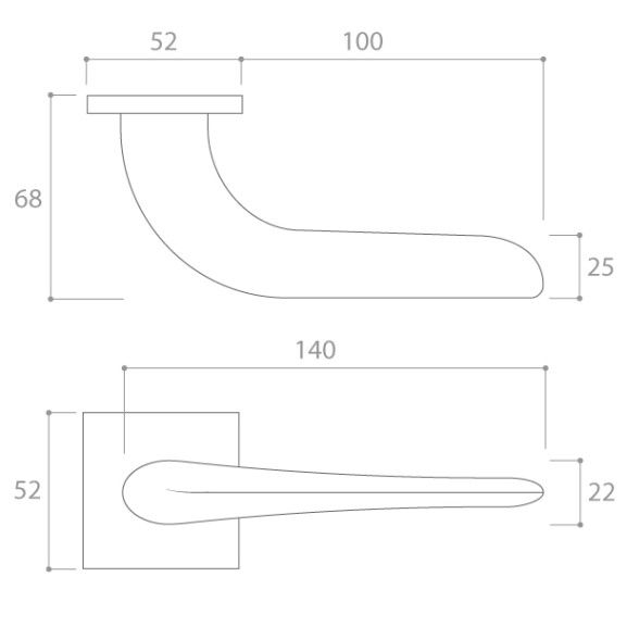 Door handle CORONA Moon Q Slim