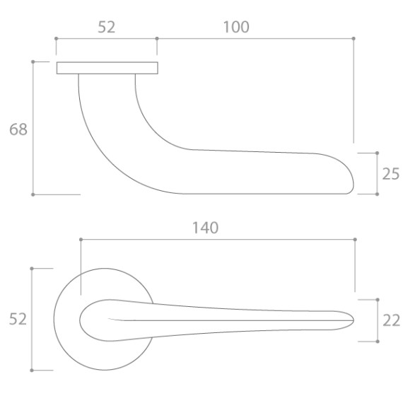 Door handle CORONA Moon R Slim