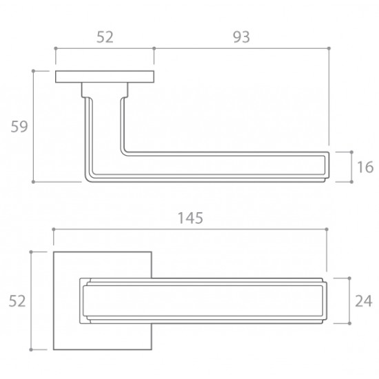 Door handle CORONA Royal Q Slim