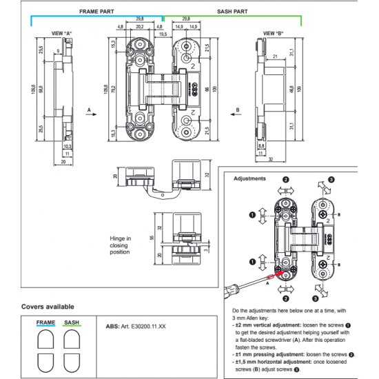 Concealed hinges AGB ECLIPSE 2