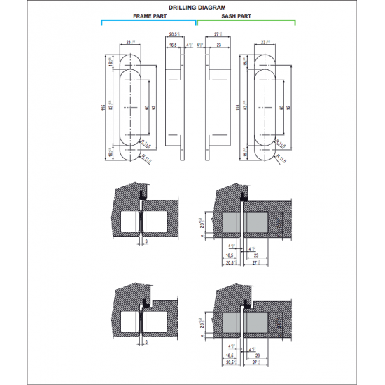 Concealed hinges AGB ECLIPSE 3.2 HD up to 60 kg