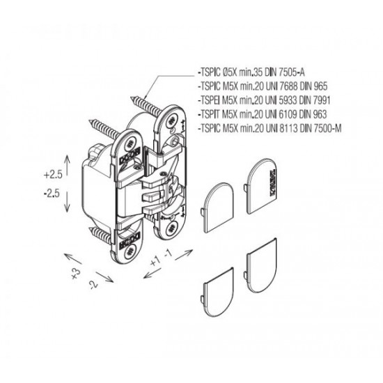 Concealed Hinge KUBICA K6200 45 / 60kg