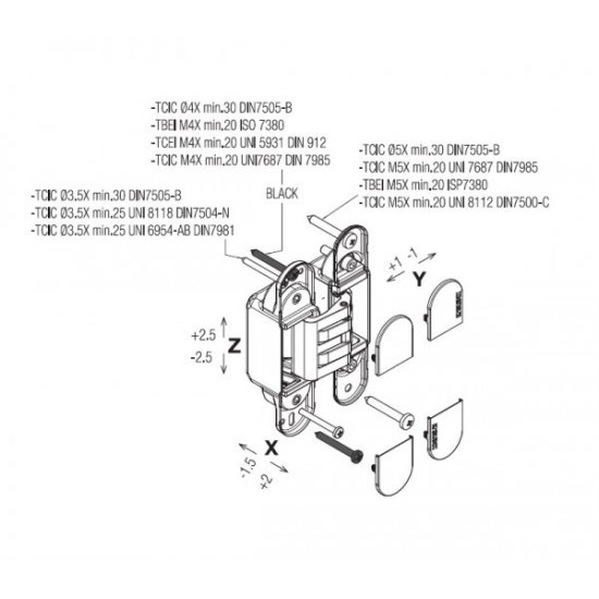 Concealed Hinge KUBICA K6360 38 / 60kg