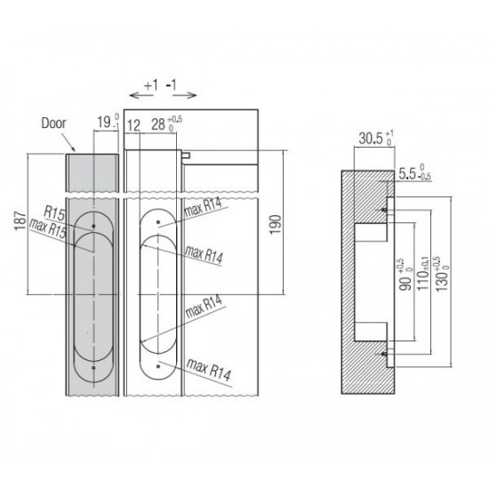 Concealed Hinge KUBICA K6360 38 / 60kg