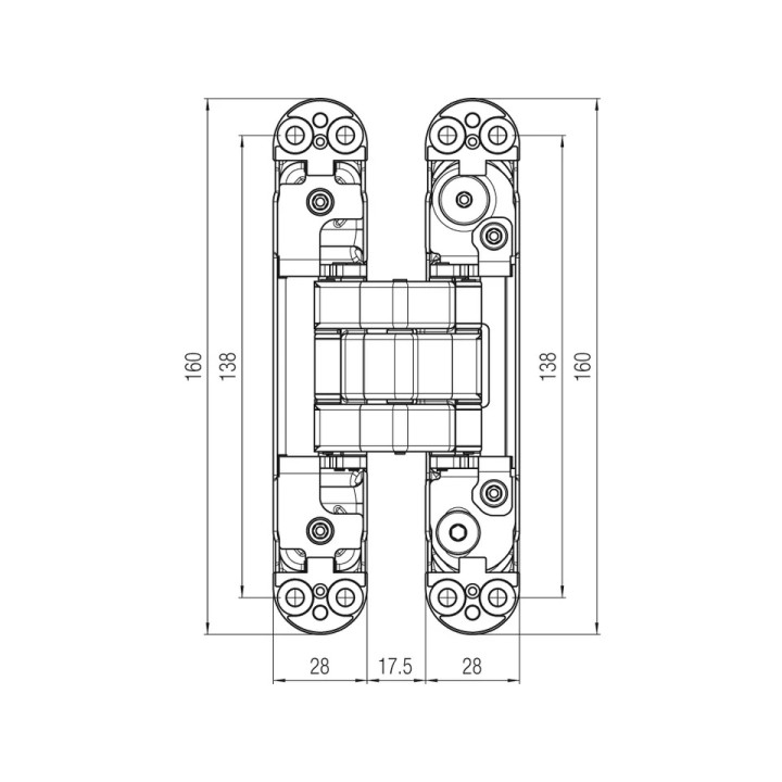 Concealed Hinge KUBICA K8080 Black