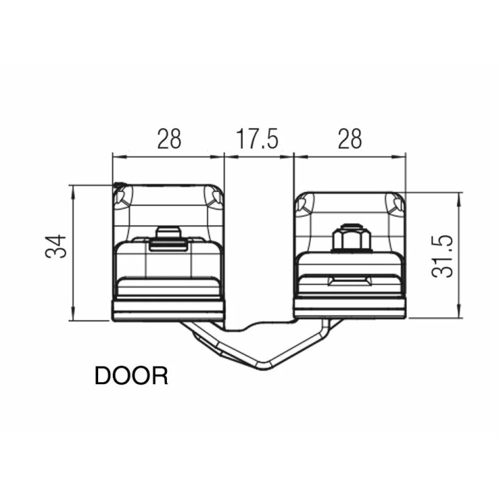 Concealed Hinge KUBICA K8080 Black