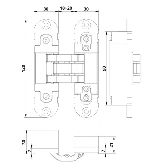 Concealed hinges OTLAV IN300