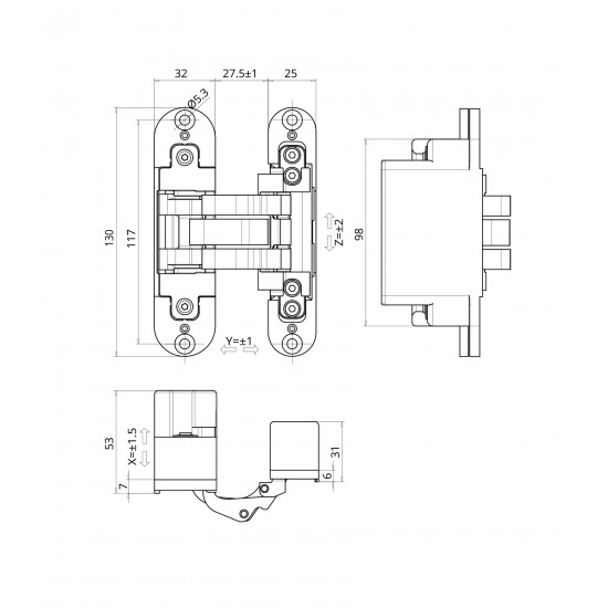 Concealed hinges OTLAV IN570