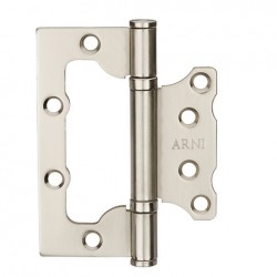 Universal laid-on hinge in matt chrome color (butterfly)