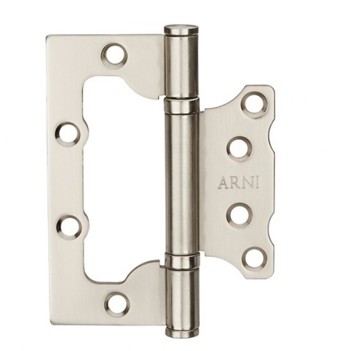 Universal laid-on hinge in matt chrome color (butterfly)