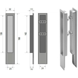 Bīdāmo durvju rokturis PAMAR 1098 Satin nickel