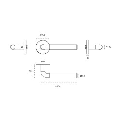 Door handles JNF IN.00.010 Black/Matt Brass