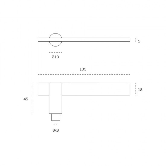 Door handles JNF IN.00.061 Matt Brass PVD