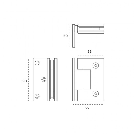 Шарнир JNF IN.05.306 Wall-Glass с тормозом Stainless Steel