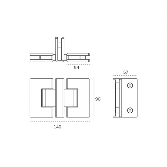 Шарнир JNF IN.05.308.D Glass-to-glass с тормозом 90° Stainless Steel