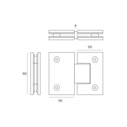 Hinge JNF IN.05.308 Glass-Glass With Brake Matt Copper PVD