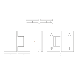 Шарнир JNF IN.05.332 Wall-Glass с тормозом Stainless Steel