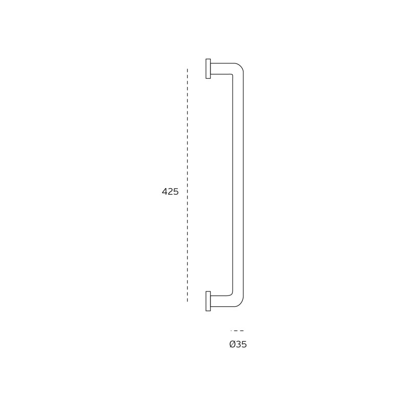 Auxiliary Handle IN.12.025 Stainless Steel 400 mm