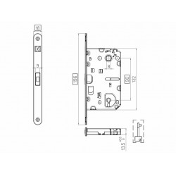 Magnetic BB lock with soft closing handle KM 001 BASIC A Bronze