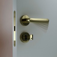 Magnetic BB lock with soft closing handle KOBLENZ KM 001 A Polished Bronze