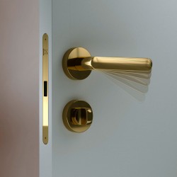 Magnetic lock with soft closing handle KM 003 A Polished Brass