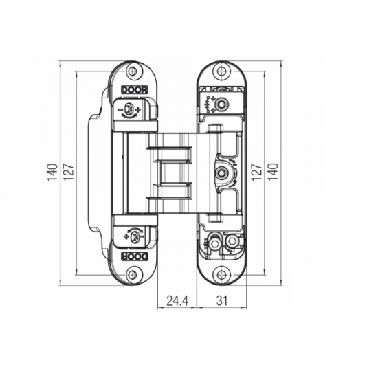 Скрытая петля K3000 Matt Chrome (60кг/2шт)