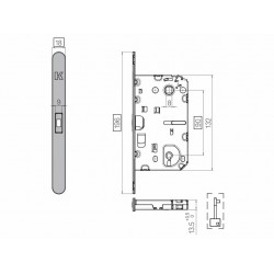 Magnetic BB lock with soft closing handle KM 001 A Matt Nickel