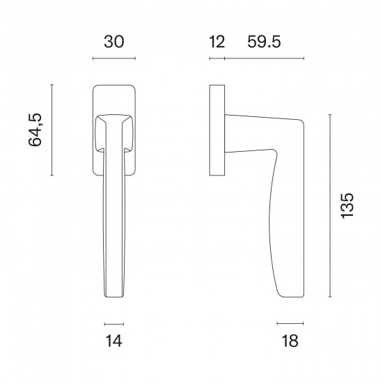 Window handle APRILE ERBA Q