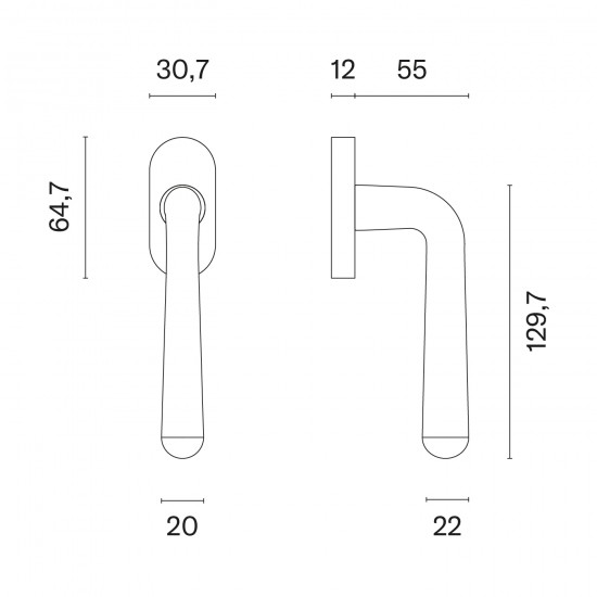 Window handle APRILE IRGA R